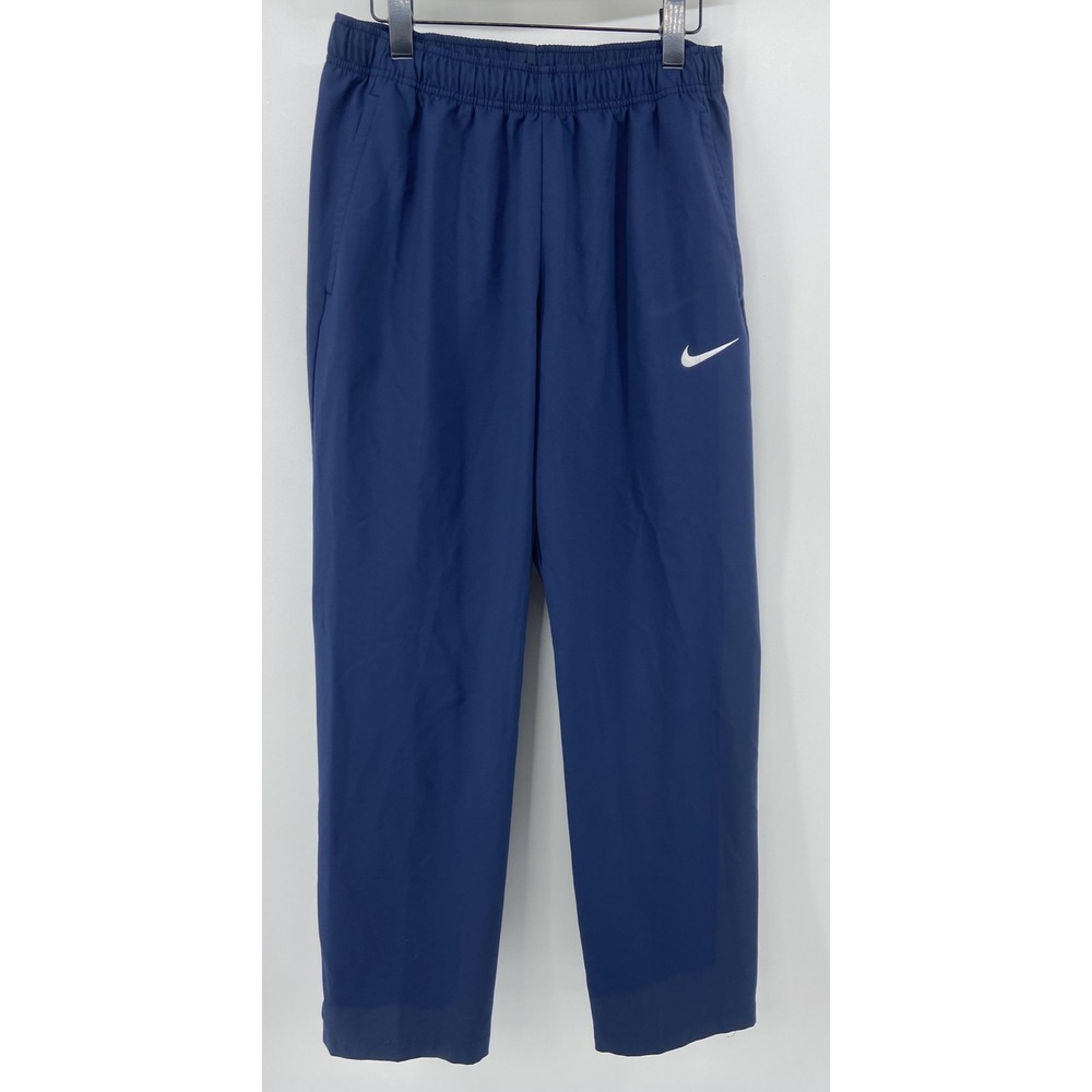 Nike Pants Men Large Blue Athletic Track Activewear Sports Gym Swoosh Drawstring